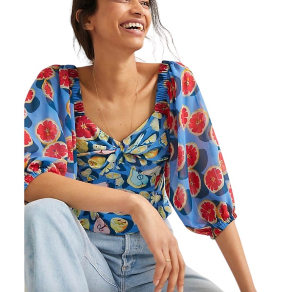 NWT Anthropologie Hutch Medley Fruit Print Blouse
